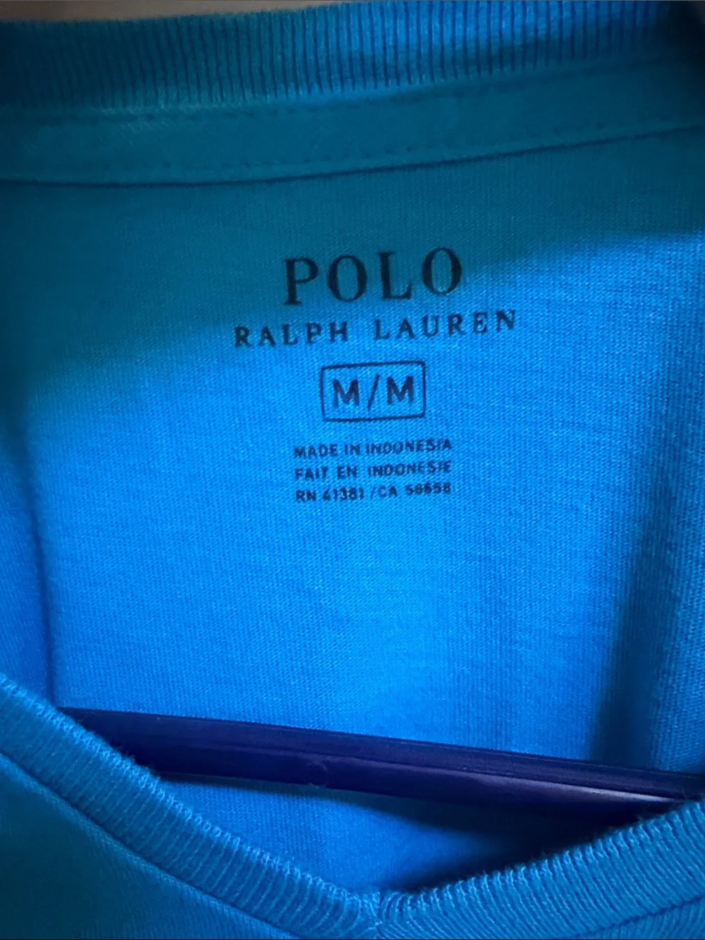 Polo by Ralph Lauren Men's V-Neck Polo Shirt in Teal with Yellow Logo